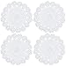 kilofly Crochet Cotton Lace Table Placemats Doilies Pack, 4pc, White, Garland, 7 inch