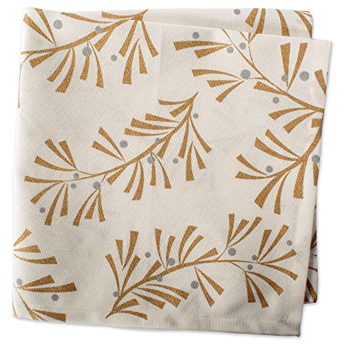 Dii Holiday Dining Table Linen Metallic Fabric Kitchen Décor, Christmas Napkin Set, 20X20, Gold Holly Leaves, 6 Piece #TOP12
