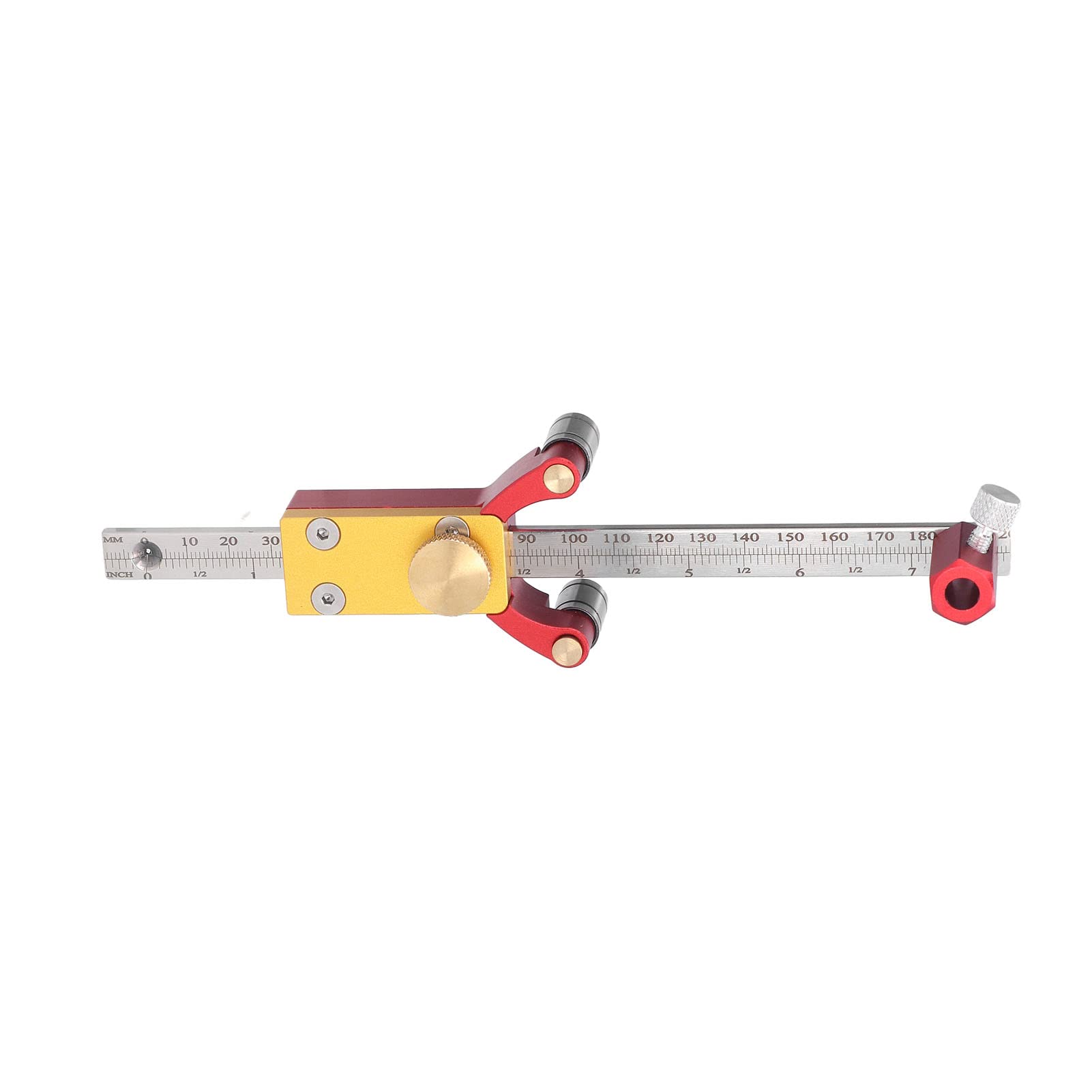 Medidor de marcado de rueda Herramienta de trazado de madera deslizante DIY lineal paralelo Dibujo Medición de Aleación de aluminio 200 mm para carpintería Cerámica Hierro