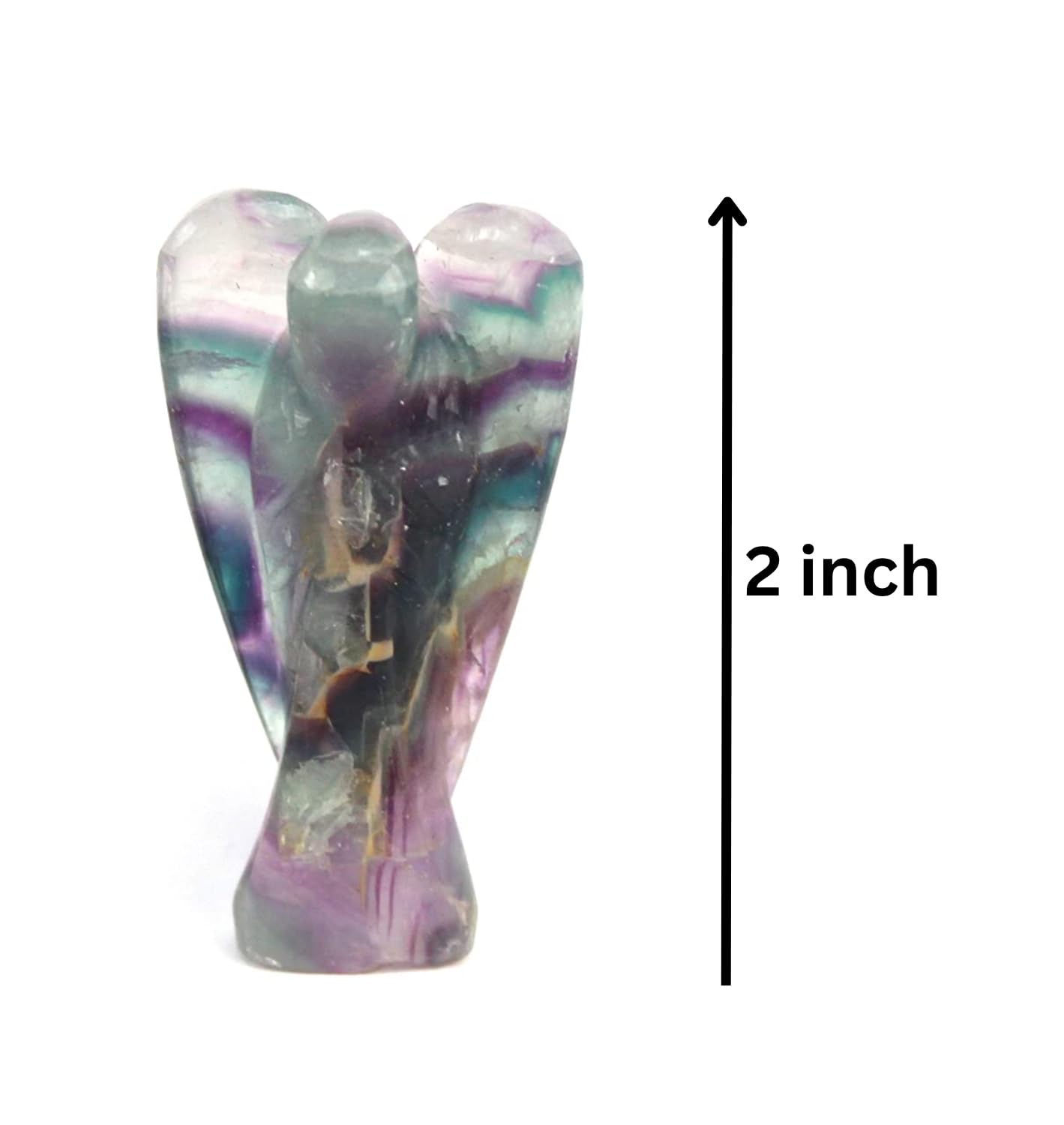 Amazon.com: Jet Natural Multi Fluorite Crystal Guardian Angel Set
