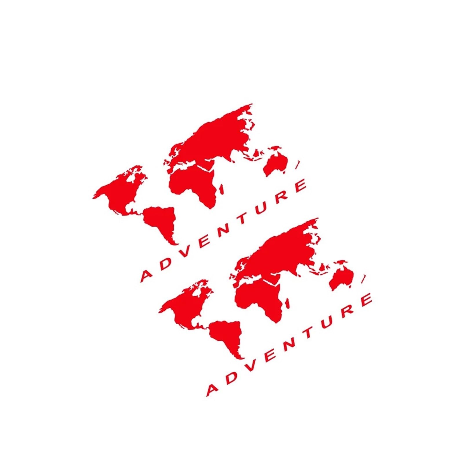 Autocollant voiture carte du monde rouge 100x53cm pour van