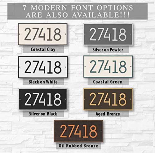 Whitehall™ Personalized Cast Metal Address plaque - The Hartford Plaque. Made in the USA. BEWARE OF IMPORT IMITATIONS. Display your address and street name. Custom house number sign.
