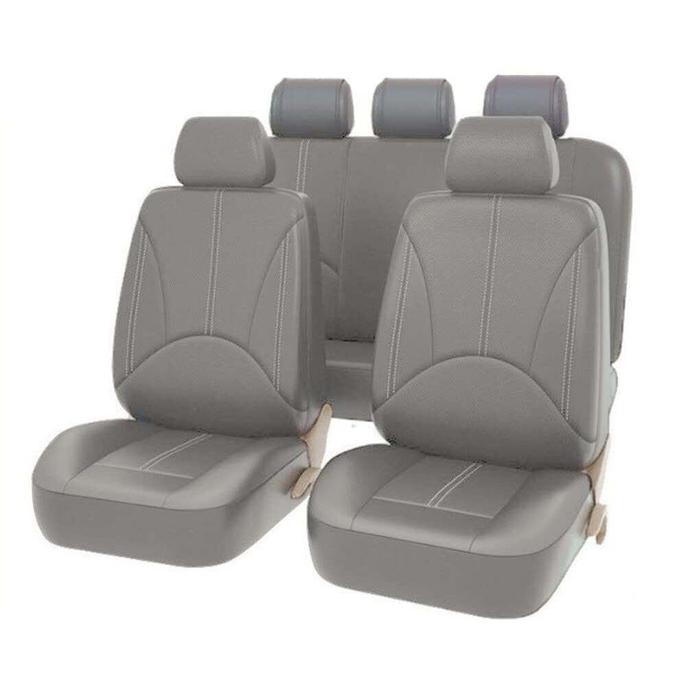 Juego Completo de Fundas de Asiento de Coche para 5 Asientos, Delanteros y Traseros, Universal, Piel Sintética, Resistente al Agua