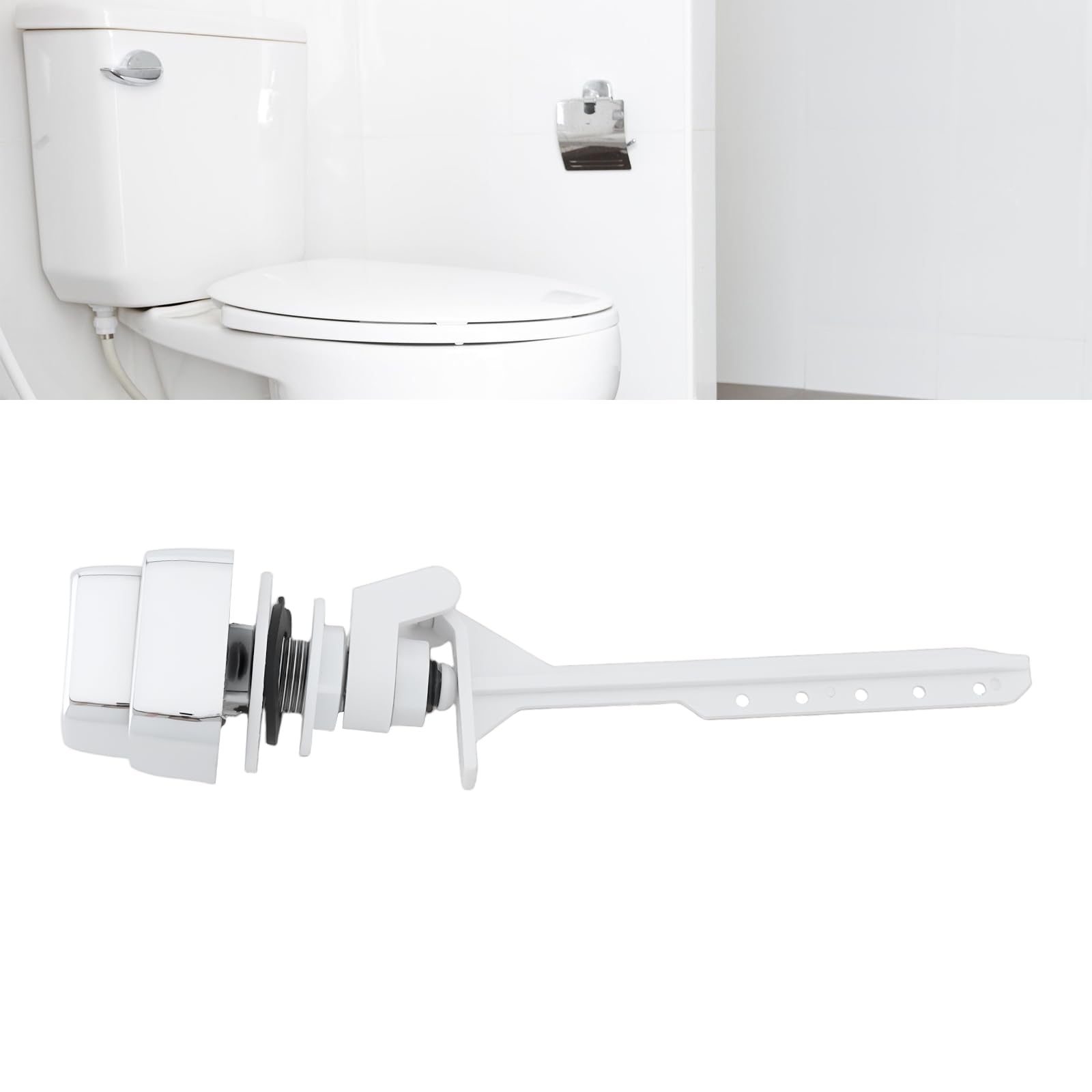 VGOL Push Button Toilet Flush Kit for Side Mounted Toilet Tank 3.3x3.4cm/20.5x12.2cm - Image 3
