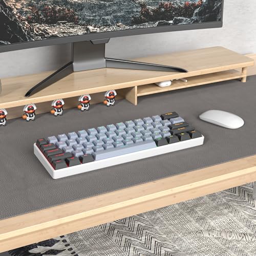 Image of Guffercty kred 61-Keys PBT 60% Keycaps 60 Percent Shine-Through OEM Profile Keycaps Backlit US Layout for 60% Mechanical Keyboard (61 Grey Black)