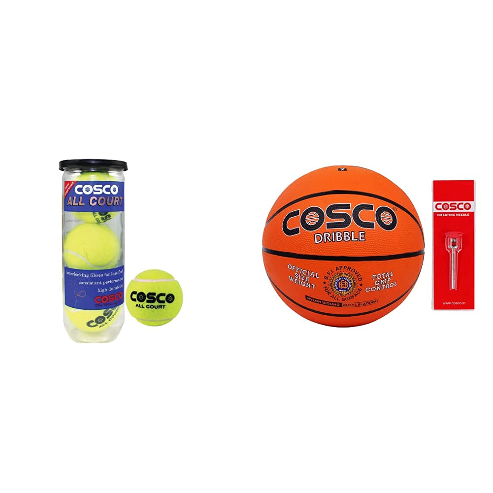 Cosco All Court Tennis Ball, Pack of 3 (11004) 13013 Dribble Rubber Basketball, Size 7 (Orange) (B09HN5CQ4K) Amazon Price History, Amazon Price Tracker