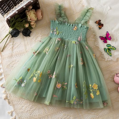 HNXDYY Baby Girl Casual Tutu Dress Strap Flower Tulle Princess Dresses2