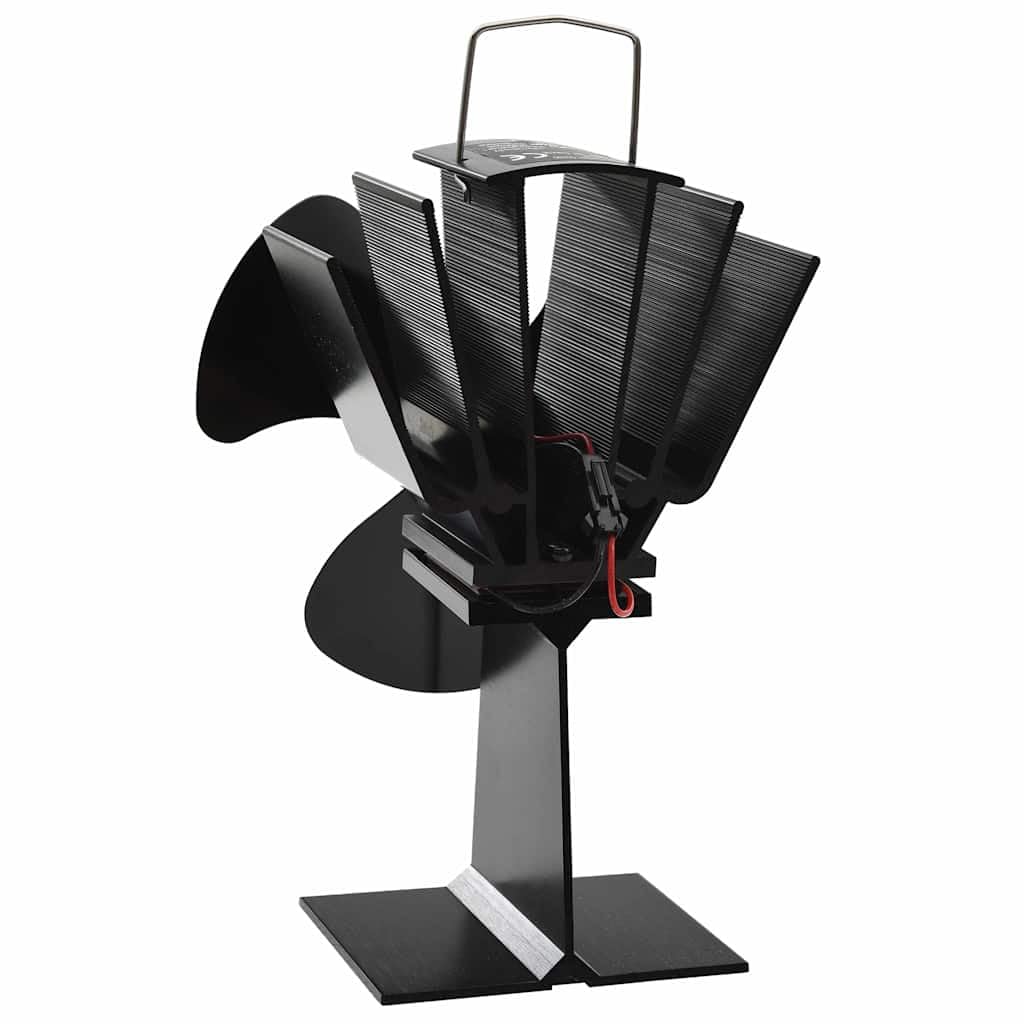Ofenventilator Kaminventilator wärmebetrieben 3 Flügel für Holzofen Kamin Schwarz leiser Betrieb ohne Strom