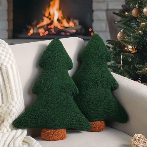 Miaikoe Weihnachtskissen, dekorative Weihnachtsbaumkissen Set von 2...
