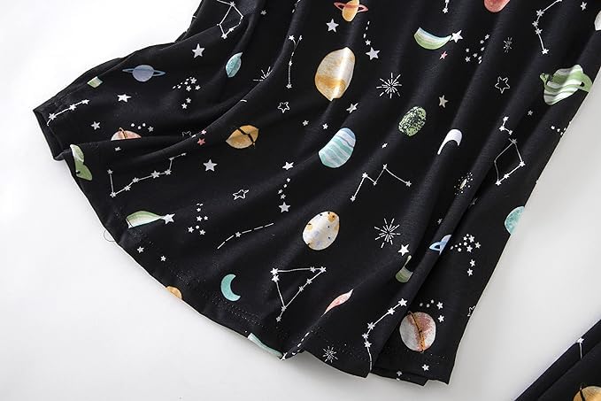 Image of PNAEONG Women Pajama Set Sleepwear Tops with Capri Pants Casual and Fun Prints Pajama Sets