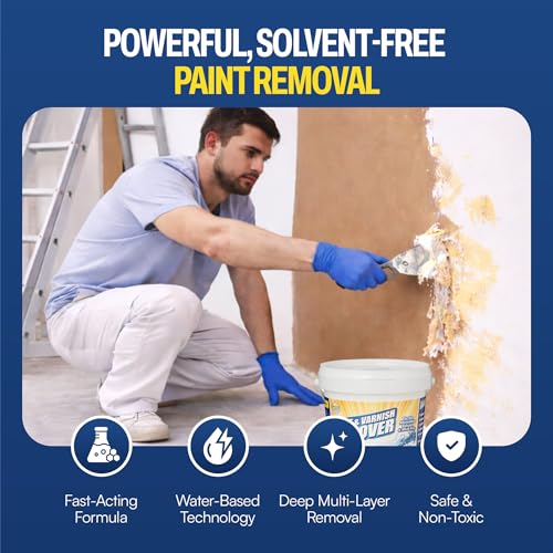 Home Strip Paint & Varnish Remover - Water Based, Toxic & Solvent Free Paint Stripper for Ceramic, Concrete, Wood, Plaster, Masonry (500ml) - 3