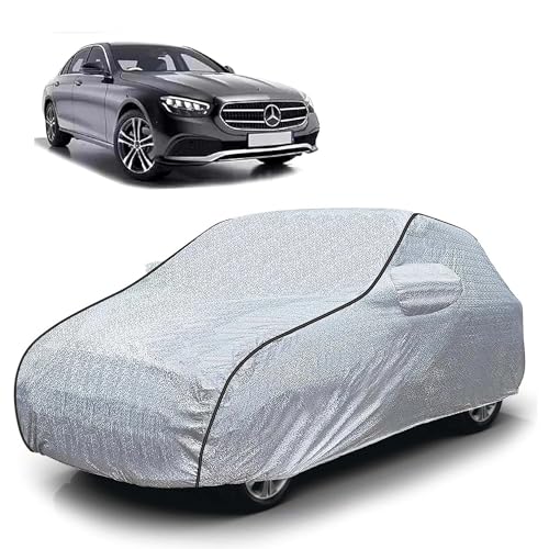 Image of Sulfar 100% Waterproof Car Body Cover Compatible with Mirror for Mercedes Benz S90 (Triple Stitched, Full Bottom Elastic, Magic Silver with Black Piping)