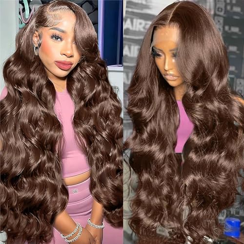 30 Inch 13×6 Chocolate Brown Body Wave Lace Front