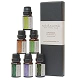 Aromatherapy Top 6 100% Therapeutic Grade Essential Oils Gift Set, 10 ml each (Lavender, Tea Tree, Eucalyptus, Lemongrass, Orange, Peppermint)