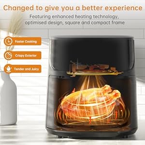 Air Fryer 11-in-1, Large 5.8 QT Airfryer with Easy View Windows, MAX 450℉ for Crispy, 85% Less Oil, Fast Roast, Preheat, Shake, Bake, Frozen, Non-Stick Basket for Easy Clean, With Professional Recipes Air Fryer 11 in 1 Large 58 QT Airfryer with Easy View Windows MAX 450 for Crispy 85 Less Oil Fast Roast Preheat Shake Bake Frozen Non Stick Basket for Easy Clean With Professional Recipes