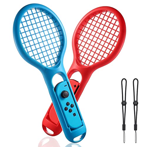 "Raquetas de Tenis para Nintendo Switch/Switch OLED Joy-Con – Kit de 2 Raquetas con Soportes de Extensión y 2 Bandas Elásticas, Accesorios Deportivos para Juegos de Tenis"