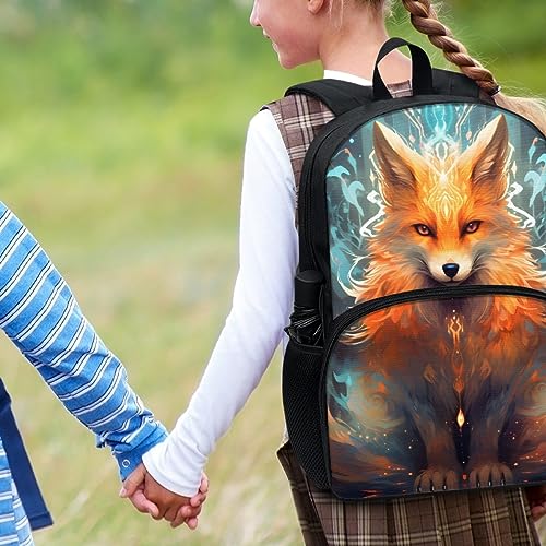 Creative Fox Print Animal Kids' Backpacks Boys Girls School Laptop Travel School Bag Travel Rucksack,Mysterious Fox4