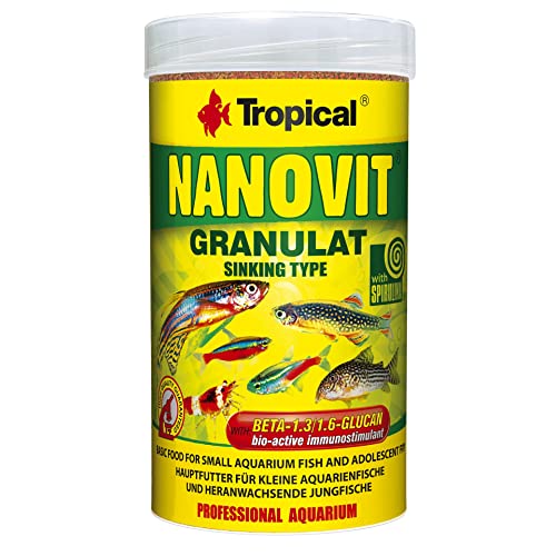 NANOVIT GRANULAT 250ml / 175g - Mangime per avannotti e Piccoli Pesci d'acquario sotto Forma di granuli affondanti