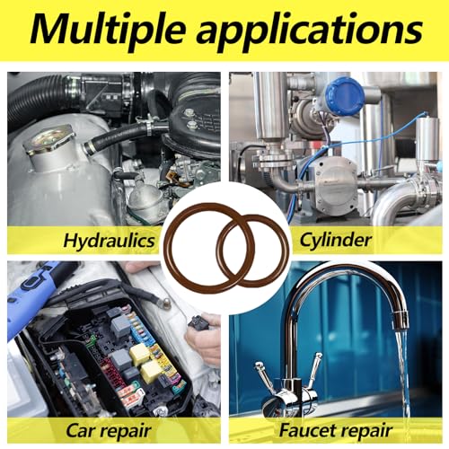Image of XBVV 386 PCS 30 Sizes Metric Viton O-Ring Assortment Kit for Various Chemicals, Cylinders, Hydraulic,Automotive and Plumbing Pressure Washer O Ring Repairs 75A Durometer