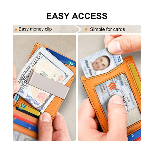 KS Mens Wallet Gift Airtag or Standard Use,Slim Front Pocket Leather Wallet Money Clip 11 Cards RFID Blocking - Image 7