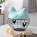 YAOJIA Hueveras Cesta Huevera de gallina Almacenamiento De Canasta De Huevo De Metal De Forma De Pollo De hasta 25 Huevos Contenedor para Cocina Negra (Color : Blue)