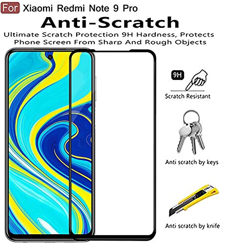 Image of STP FEEL� Premium Screen Protector For Xiaomi Mi Note 9 Pro Max (6.67 inch) [Edge to Edge Coverage] HD Clear, Full Protection Durable Tempered Glass - Black, Pack of 1