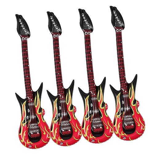 GETAJGHSD 4piezas Guitar Inflable De PVC Duradero con Diseño para Niño Niña y Fiestas Temáticas Rock and Roll