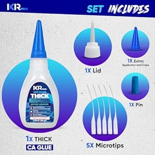 CA Glue Thick Viscosity Kit,1.75 oz. Cyanoacrylate Glue, Heavy-Duty Super Glue for Gap-Filling, Wood, Metal, Plastic, Furniture Repair, High-Strength Adhesive for Vertical and Overhead Surfaces