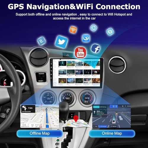 Radio Android 9" para Toyota Matrix 2009-2014 miniatura 5