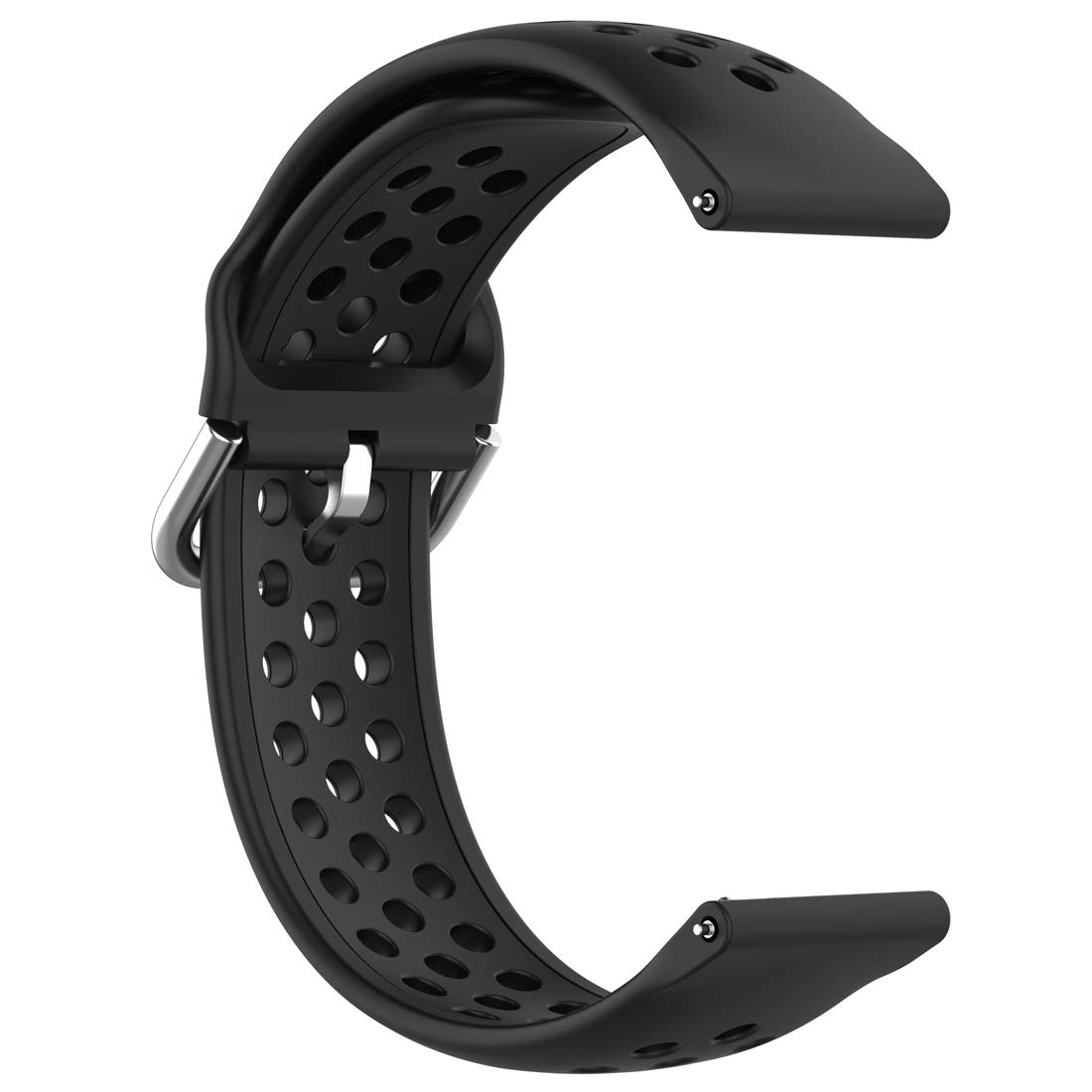 AWADUO 20mm Replacement Silicone Wrist Watch Strap Band For Samsung Galaxy Watch 3 41mm/ Active 3/2/1(Silicone Black)
