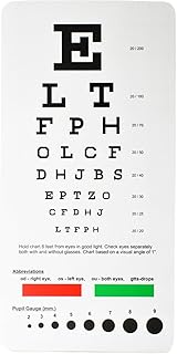 YNR Pocket Eye Chart, 2 in 1 Snellen Eye Chart, Pocket Eye Chart, Handheld Double Sided Plastic Eye Chart for Eye Exams (Pack of 2)