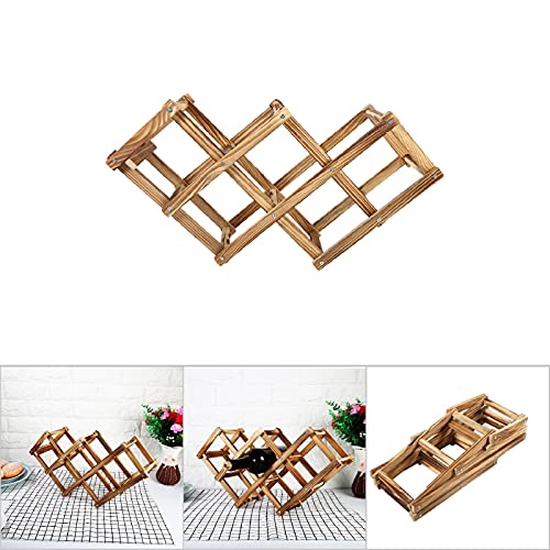Soporte para 6 botellas de vino de madera miniatura 5