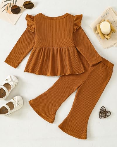 Image of Weebaby Toddler Girl Clothes Infant Girl Sweatsuit Baby Pant Set Outfits Fall Winter Clothing Little Clothes for Girl