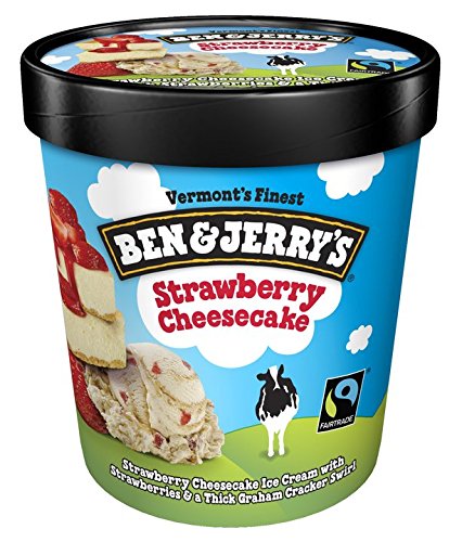 Ben & Jerry's - Vermont's Finest Ice Cream, Non-GMO - Fairtrade - Cage-Free Eggs - Caring Dairy - Responsibly Sourced Packaging, Strawberry Cheesecake, Pint (4 Count) Ben & Jerry's - Vermont's Finest Ice Cream, Non-GMO - Fairtrade - Cage-Free Eggs - Caring Dairy - Responsibly Sourced Packaging, Strawberry Cheesecake, Pint (4 Count)