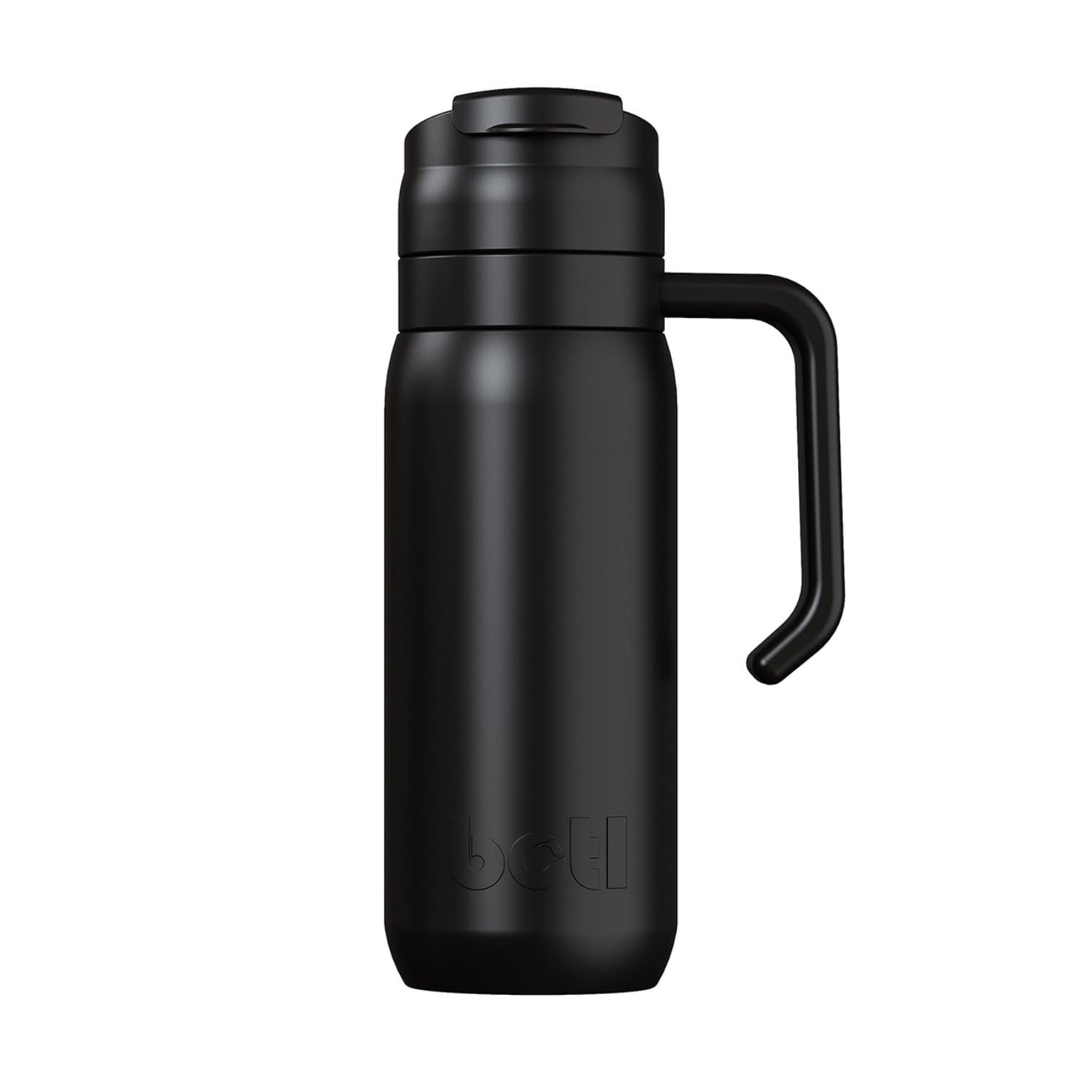 One Green Bottle Brew Flask 600ml – Insulated Stainless Steel Coffee Travel Mug with Handle & Flip Lid, Leakproof Reusable Cup, Keeps Drinks Hot & Cold – Eco-Friendly Flask - BOTL Vamp Black
