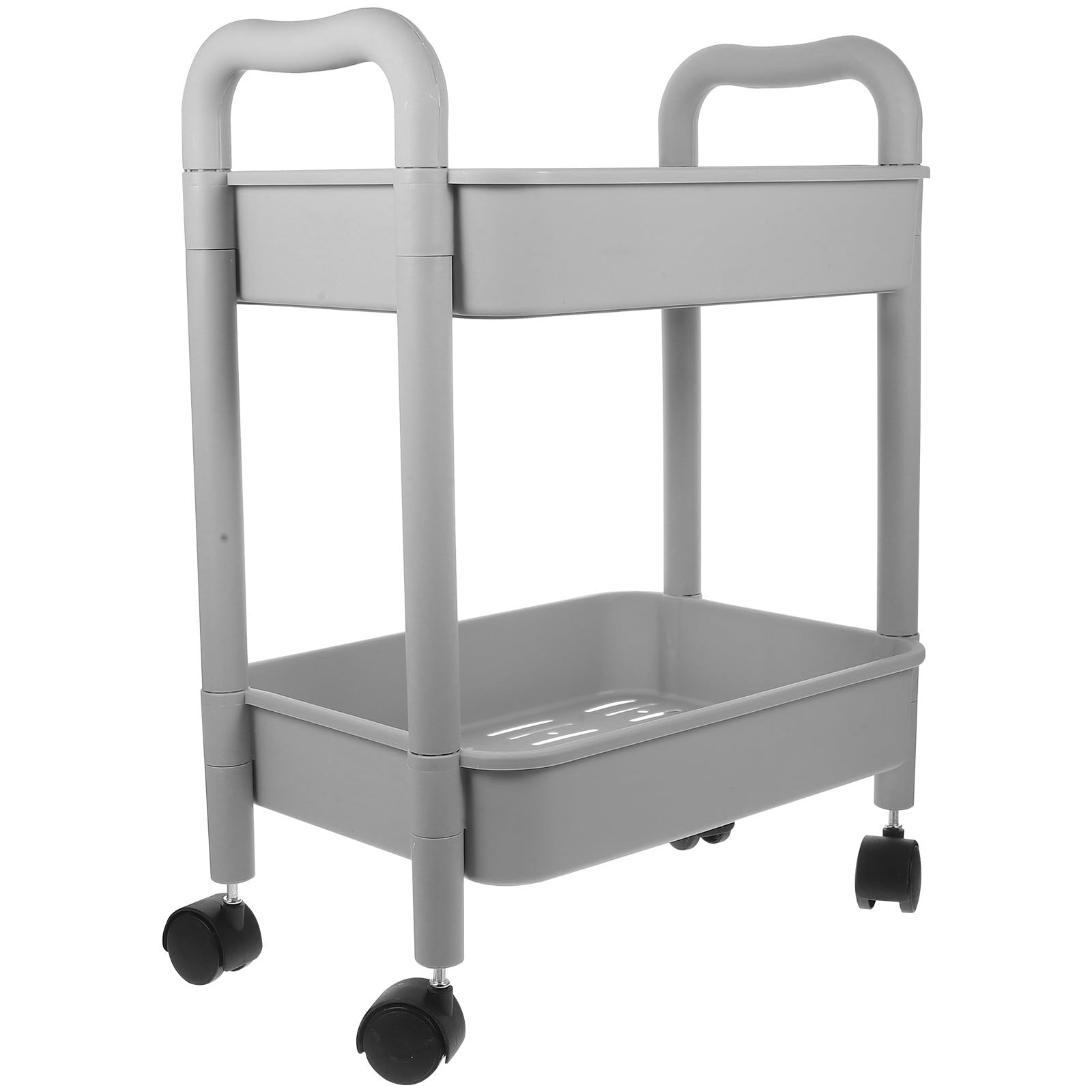 Operitacx Carrello Portaoggetti Mobile per Bagno e Cucina Doppio Ripiano in Pp, Struttura Robusta e Design Salvaspazio per Ufficio e Casa