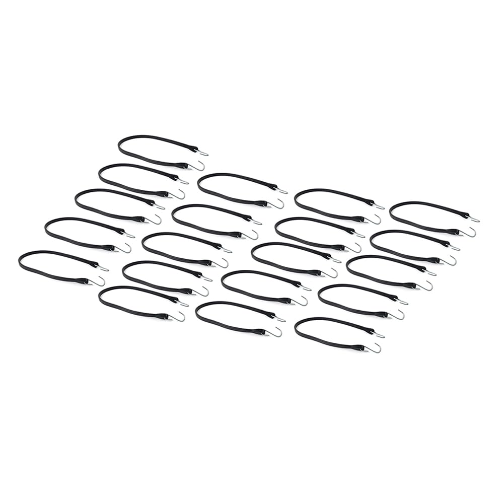 C2Z24776 Correas de lona de goma Correas de amarre resistentes para exteriores Cuerdas elásticas con ganchos 31" Caucho negro Para embarcaciones universales Kayaks SUV 20 piezas