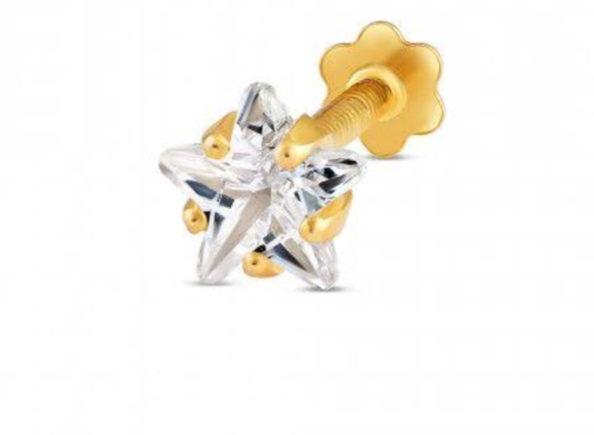 Nose Ring Womens Gift Stud Gold Plated Star AD Stone Ear Pin Nose Piercing Jewelry Christmas Gift (B0BFFWJ994) Amazon Price History, Amazon Price Tracker