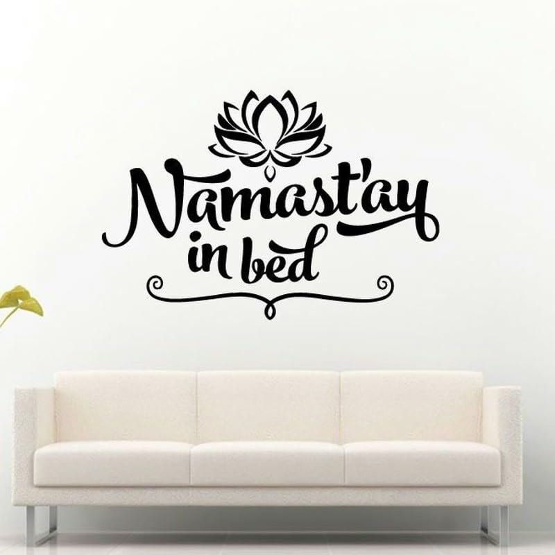 GADGETS WRAP Wall Decal Vinyl Sticker Namastay In Bed Lotus for Office Home Wall Decoration