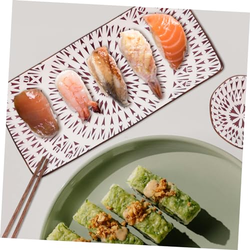 Juego de 2 platos de cerámica para sushi miniatura 4