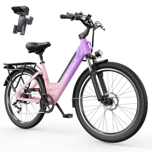Cybervelo 750W Electric Bike for Adults,up 80 Miles Removable Battery Ebike, 26" Electric E Bike with 7-Speed,Adult Electric Bicycles for Commute Beach Snow Womens/Man All Terrain image 5