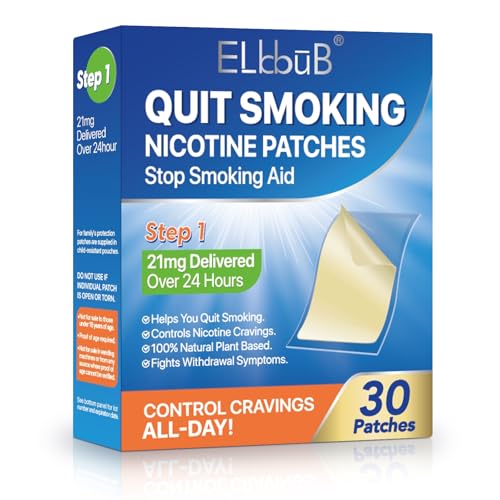 Quit Smoking Patches Step 1-21mg Herbal Stop Smoking Aid, 30 Count, 24 Hour Craving Control,...