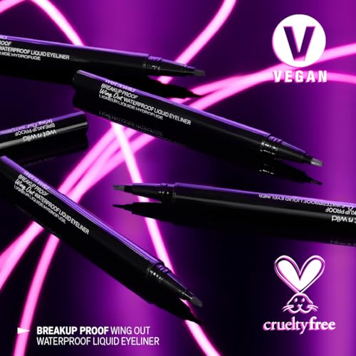 Image of wet n wild Breakup Proof Wing Out Waterproof Liquid Eyeliner, 16-Hour Wear, Smudge-Proof & Cry-Proof, Flat Angled Brush for Precise & Bold Wings - Ultra Black