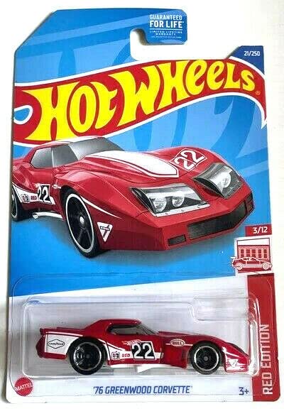 DieCast Hot Wheels '76 Greenwood Corvette, Red Edition 3/12