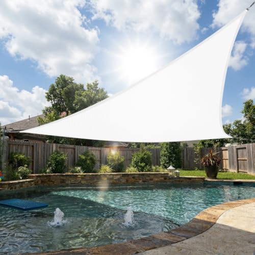 SHADEWIZ 32' x 32' x 32' White Sun Shade Sail Canopy Awning for Patio Backyard Lawn Garden Outdoor...