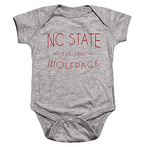 NC State Wolfpack Official Simple Unisex Infant Snap Suit for Baby,Athletic Heather, 18 Months