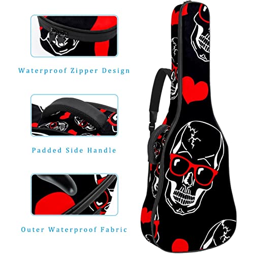 Housse de transport rembourrée en tissu Oxford imperméable avec bandoulière réglable Motif crânes et cœurs - Les Beatles, Paul McCartney, John Lennon, RIngo Starr, George Harrison Housse de transport rembourrée en tissu Oxford imperméable avec bandoulière réglable Motif crânes et cœurs – Image 5