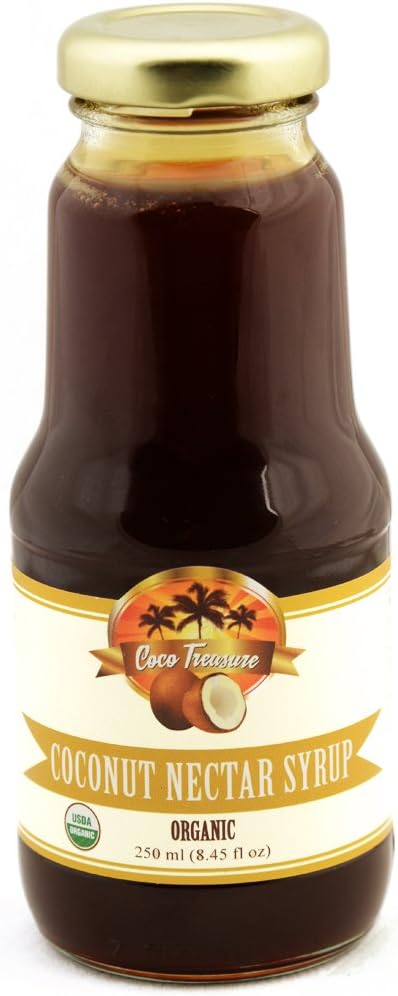 Coco Treasure Organic Coconut Nectar Syrup 8.45 Fluid Ounces - Vegan, Gluten Free, Non GMO