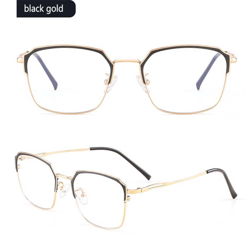 WZX Gafas de Lectura Inteligentes Que cambian de Color Gafas de Lectura Anti-Azules Gafas de Lectura de Doble Uso lejano y cercano Gafas ópticas rectangulares de Metal Lector de Tarjetas con bisagra