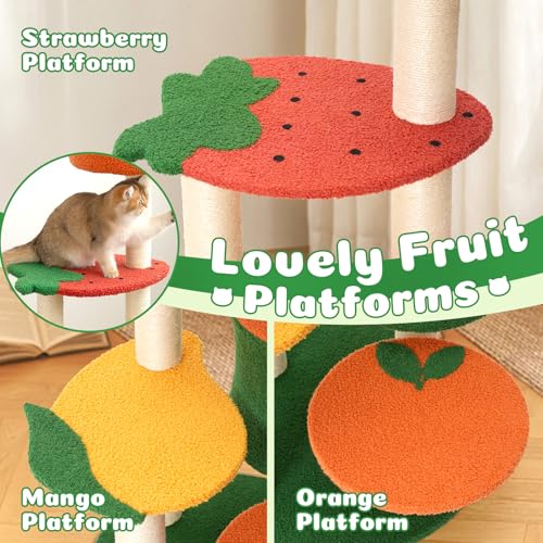 Árbol para Gatos Multi-nivel 48.4" Diseño Frutal miniatura 4